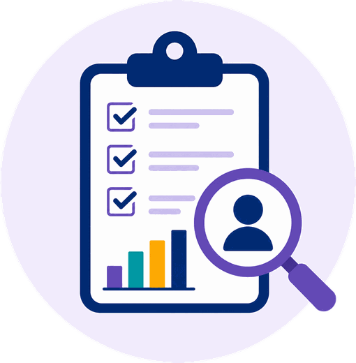 Un portapapeles con listas de evaluación y un gráfico de datos que representa una evaluación funcional de comportamiento.